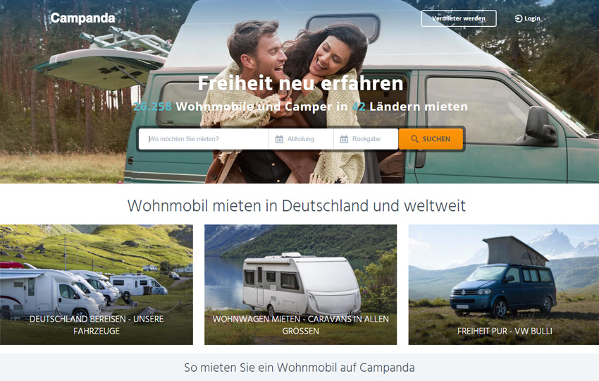 Mit Campanda dein Wohnmobil günstig mieten in Deutschland