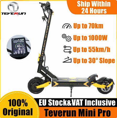 EU auf Lager Teverun Blade Mini Pro Kicks cooter 48V 18,2 Ah Doppel motor 500W * 2 Elektro roller TFT-Display 70 km/h Geschwindigkeit E-Scooter