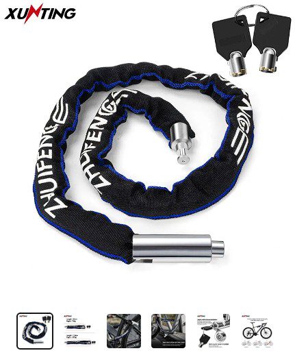 Fahrrad kettens chloss Diebstahls icherung Hoch leistungs sicherheit 6mm dicke Kette für Fahrrad Motorrad Tür Roller Fahrrads chloss für 2 Schlüssel