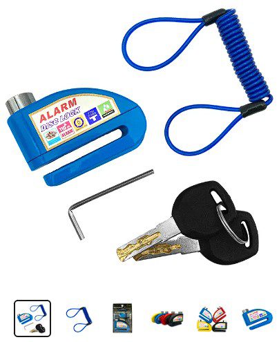 Motorrad Fahrrad Alarm Schloss Roller Fahrrad Anti Diebstahl Sicherheit Scheiben brems schlösser 110db laute Warnung 1,5 m Erinnerungs seil