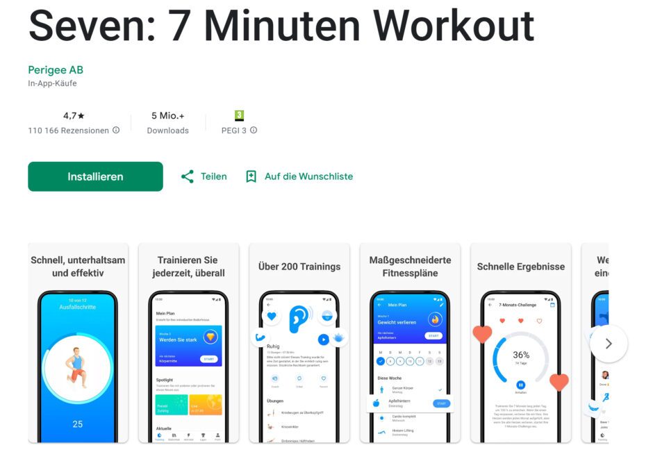 Seven Minutes Fitness App