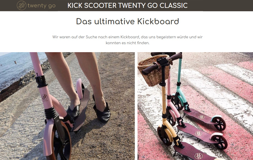 Twenty Go Classic Kick Scooter für Erwachsene – Daten, Features, Preis